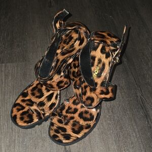Leopard Print Fashionova Women High Heal Sandal Shoes